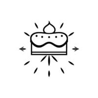 Black and White Stylized Cake with Burst of Light and Arrows, Minimalist . vector