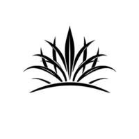 Stylized Black White Plant A symmetrical of spiky leaves and curved base, evocative of natures elegance, perfect for a . vector