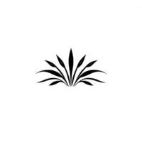Stylized Black Plant on White Background symmetrical arrangement of leaves, creating a balanced, minimalist visual of flora. vector
