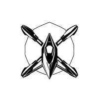 Futuristic Black and White Illustration of a PropellerLike Featuring a Central ArrowheadShaped Craft within a Polygon and Circle Backdrop. vector