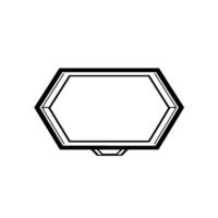 Isometric View of a Minimalist Black and White Octagonal Frame , Featuring Precise Geometric Lines and a Modern Aesthetic. vector