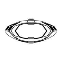 Futuristic Oval Abstract Geometric in Black and White, with a Central Blank Octagonal Space. vector