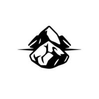 Minimalist Black and White Mountain Range with a Horizontal Bar, Bold Lines, and Simplified Shapes on a White Backdrop. vector