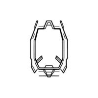Futuristic Geometric Structure on White Background An abstract, symmetrical with angular lines and a technological aesthetic. vector