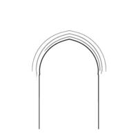 Minimalist Archway Illustration Simple, symmetrical drawing of an arch, rendered in stark black lines on a white background, creating a sense of space. vector
