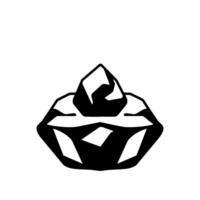 Abstract Black and White Geometric Mountain, Minimalist Ink Artwork with Sharp Angles, Isolated on White Backdrop. vector