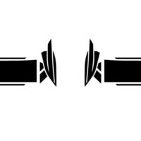 Abstract Black and White with Symmetrical Featherlike Elements and Rectangular Forms, Minimalist Aesthetics. vector