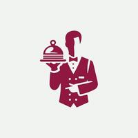 Serve Mastery waiter design vector