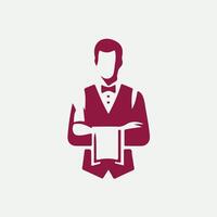 Perfect Serve waiter design vector
