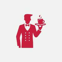 Attendant Genius waiter design vector