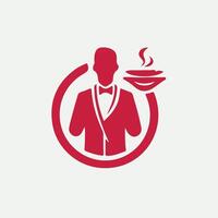 Classy Wait waiter design vector