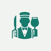 Luxury Serve waiter design vector