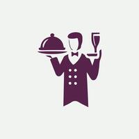 Serve Wise waiter design vector