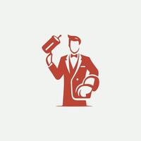 The Fast Serve waiter design vector