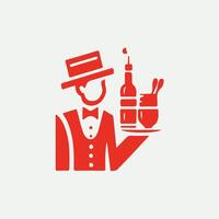 Serve Vibe waiter design vector