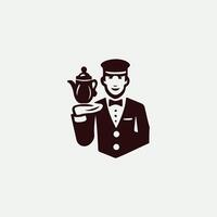 The Serve Suite waiter design vector