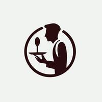 Timely Serve waiter design vector