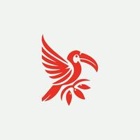 Red tailed Hawk Tropical Bird logo vector