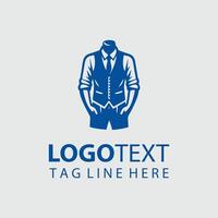 Sharp Thread Man Dress Logo Design vector