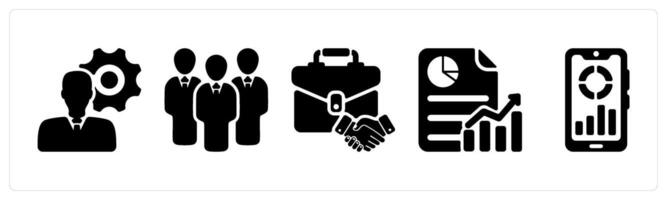 Set of 5 business icons as business specialist, business group, business idea vector