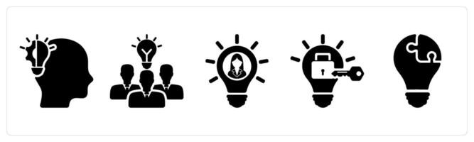 Set of 5 business icons as business expertise, teamwork solution, enterpreneur vector