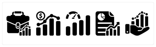 Set of 5 business icons as support network, business connectivity, business network vector