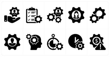 Set of 10 business icons as human resource managament, service list, business support vector
