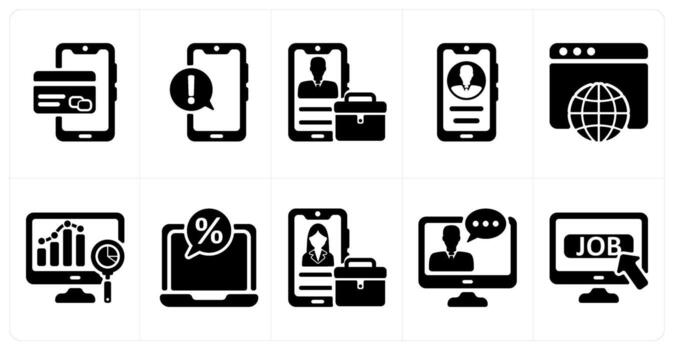 conjunto de 10 negocio íconos como pago método, información aplicación, móvil negocio aplicación vector