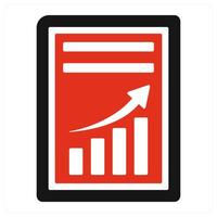 Growth icon concept in red vector