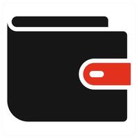 Wallet icon concept in red vector