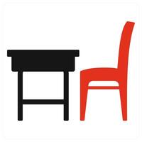 Office Table icon concept in red filled vector
