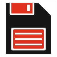 Floppy Disk icon concept in red vector