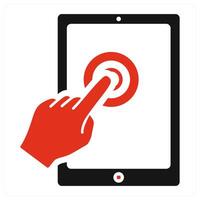 Gesture icon concept in red vector