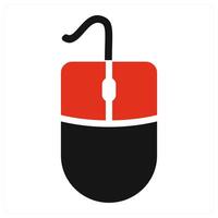Mouse icon concept in red vector