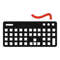 Keyboard icon concept in red vector