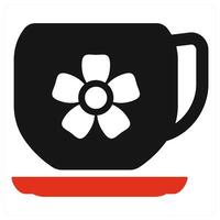 Cup icon concept in red vector
