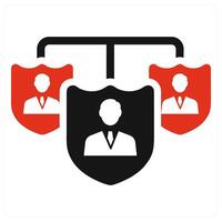 Work Responsibilities icon concept in red vector