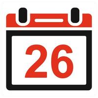 Calendar icon in red color vector