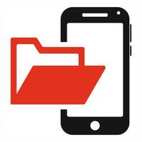 Mobile Folder icon concept in red vector