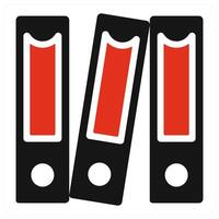 Files icon concept in red filled vector