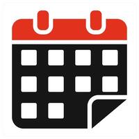 Schedule icon concept in red vector