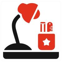 Study lamp icon concept in red filled vector