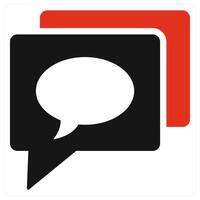 Message icon concept in red filled vector
