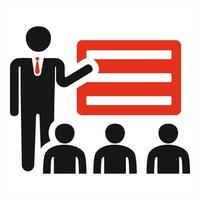 Lecture icon concept in red vector