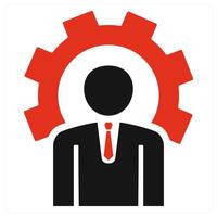 Business Management icon concept in red vector