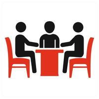 Meeting icon concept in red vector