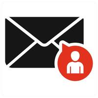 Message icon in red color vector