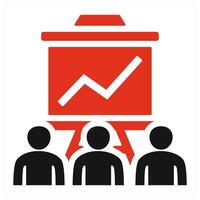 Business Presentation icon concept in red vector