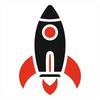 Launch icon concept in red vector
