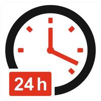 24x7 icon concept in red vector